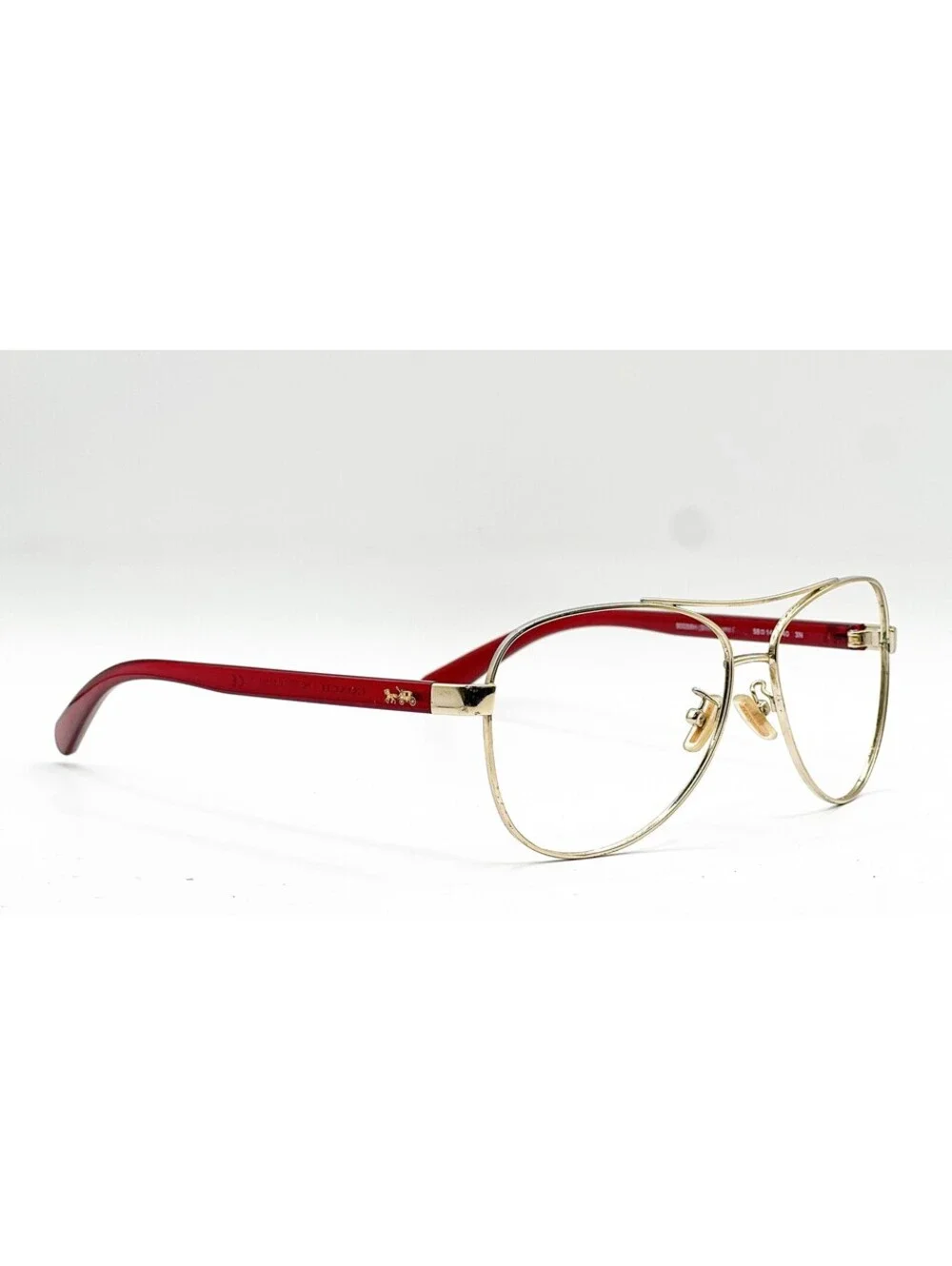Coach Hc 7077 90058H Shiny Light Gold Burgundy Authentic Eyeglasses 58-14-140